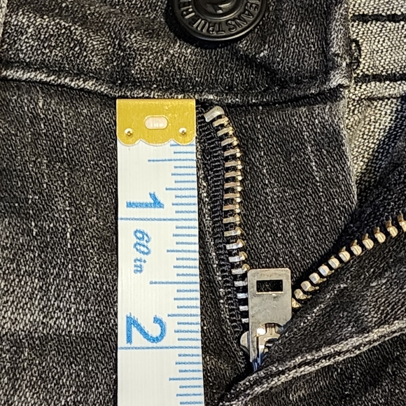 True Religion Skinny Jeans Low Rise Black Washed Distressed - Picture 11 of 11